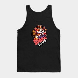 Corgi Space Funny Cowboy Tank Top